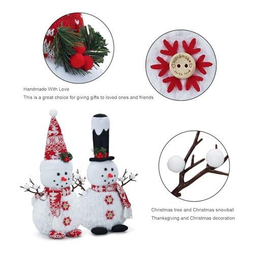 Christmas Plush Snowman Doll Set - Tabletop Decor