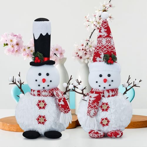 Christmas Plush Snowman Doll Set - Tabletop Decor