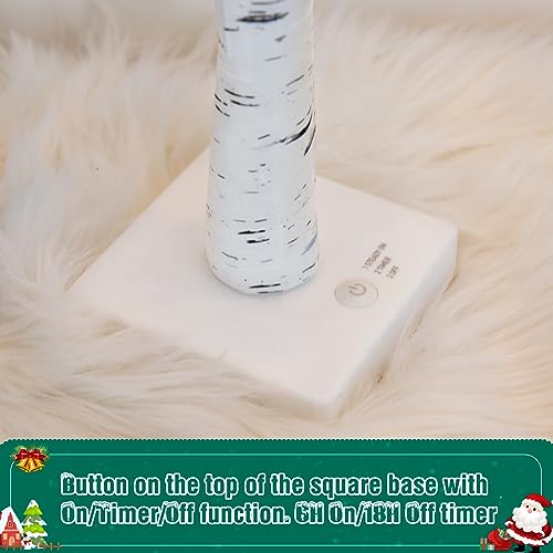 2FT Birch Tree with LED Lights, Christmas Decor