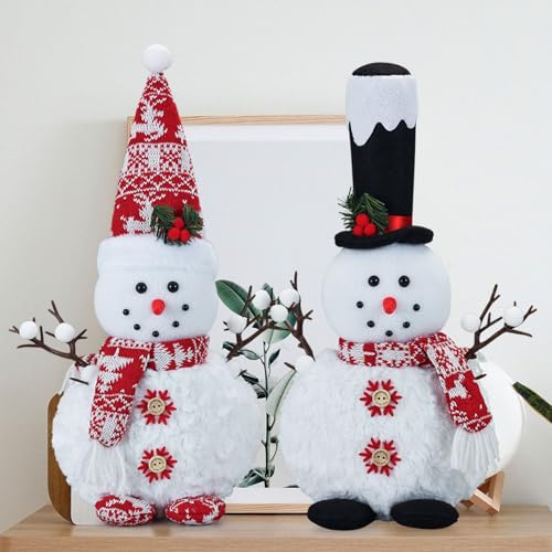 Christmas Plush Snowman Doll Set - Tabletop Decor