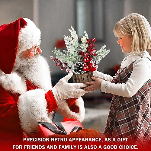 Tabletop Christmas Tree with Holiday Ornaments and Decor