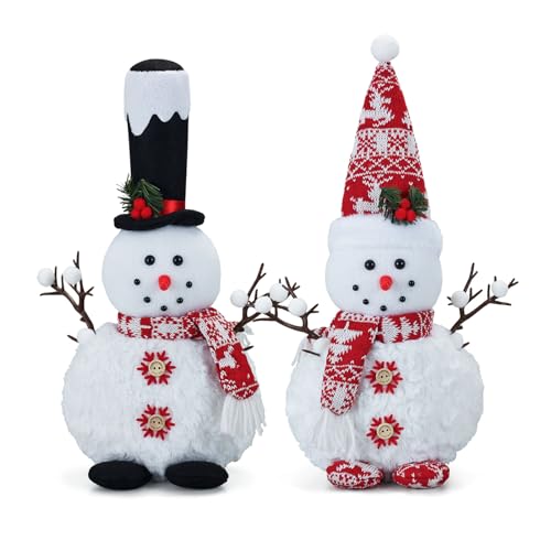 Christmas Plush Snowman Doll Set - Tabletop Decor