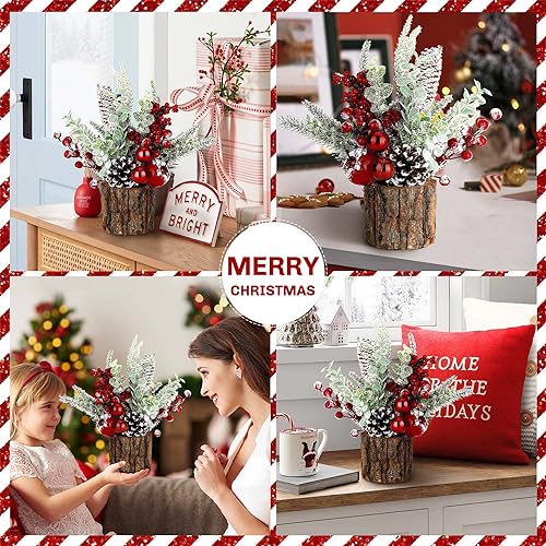 Tabletop Christmas Tree with Holiday Ornaments and Decor