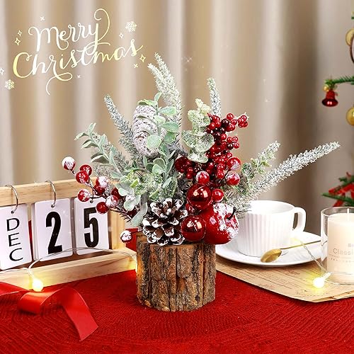 Tabletop Christmas Tree with Holiday Ornaments and Decor