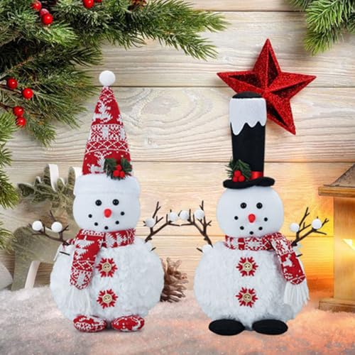 Christmas Plush Snowman Doll Set - Tabletop Decor