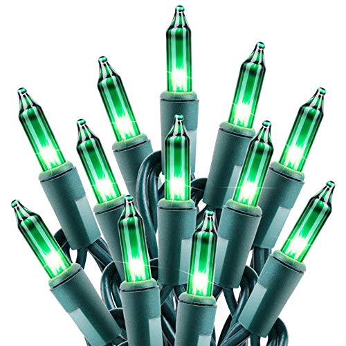 Green Fairy Lights for Christmas Decoration, 100 Count
