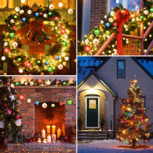 28ft Christmas Ball Ornaments & String Lights