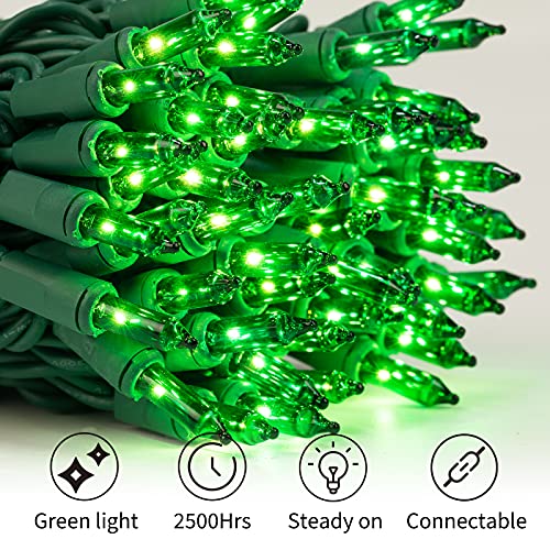 Green Fairy Lights for Christmas Decoration, 100 Count