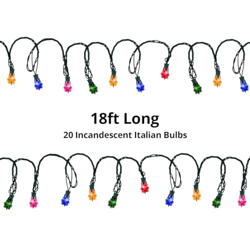 Colorful Retro Christmas Tree Lights, 18 Feet