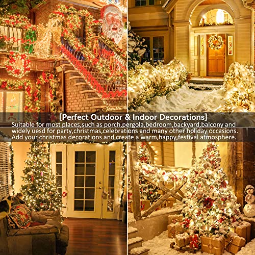 Clear Christmas Lights for Holiday Decorations - 2PACK