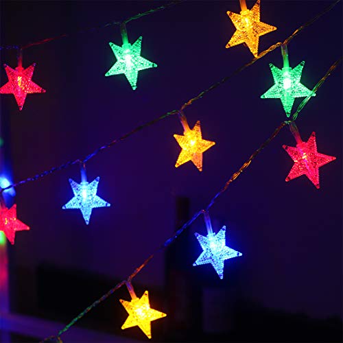 Multicolor Christmas Star Fairy Lights, 50LED, Remote Control