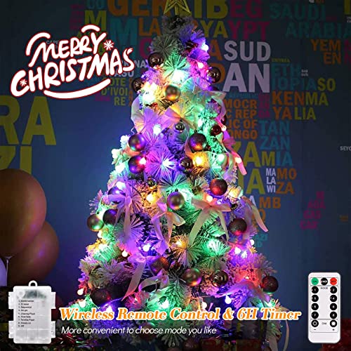ALOVECO Multicolor LED Christmas Lights - 50 LEDs, Remote-Controlled, Waterproof