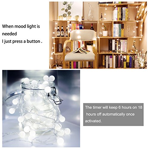 Christmas Globe String Lights with Remote Control - 100 LEDs