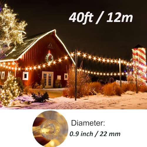 Christmas-themed 40ft Globe String Lights with Remote