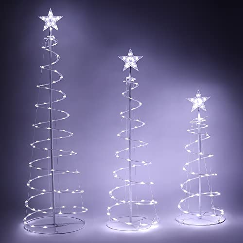 3-Pack LED Spiral Christmas Tree Lights for Holiday Decoration