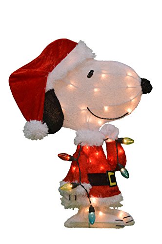 24" Pre-Lit Snoopy Christmas Yard Art Decoration