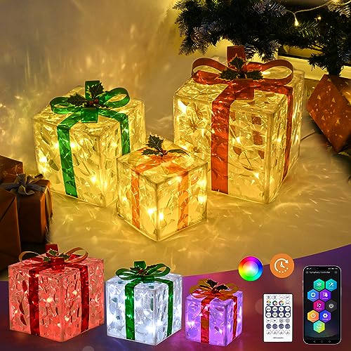 Lighted Gift Boxes: Smart Luxury Christmas Decor (Pink, Blue, White)