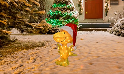 18" Peanuts 3D Woodstock Yard Art, Christmas Edition