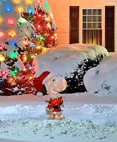 24" Pre-Lit Snoopy Christmas Yard Art Decoration