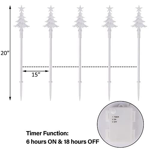 20" Light up Xmas Pathway Markers - Set of 10