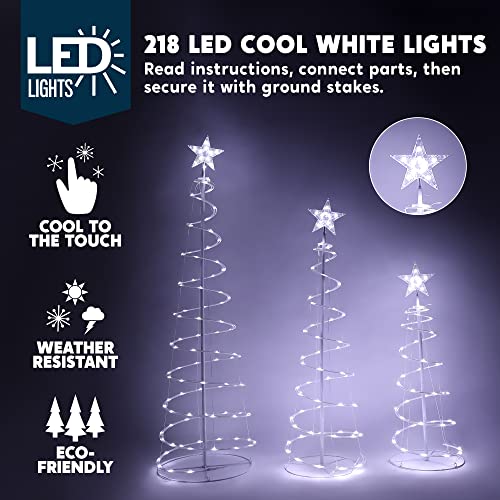 3-Pack LED Spiral Christmas Tree Lights for Holiday Decoration