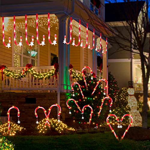 10pcs Candy Cane Lights - Christmas Outdoor Decor