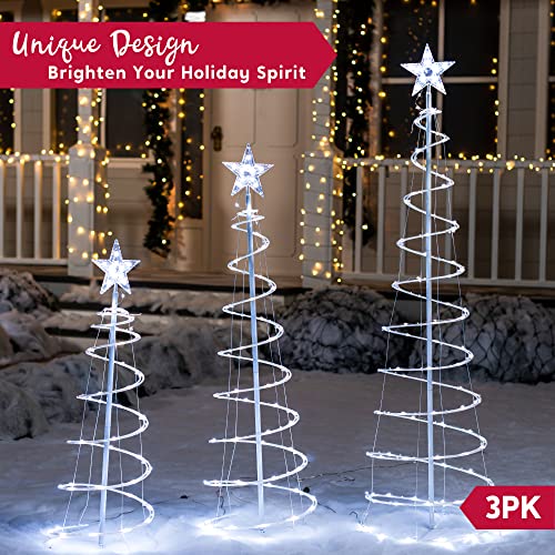 3-Pack LED Spiral Christmas Tree Lights for Holiday Decoration