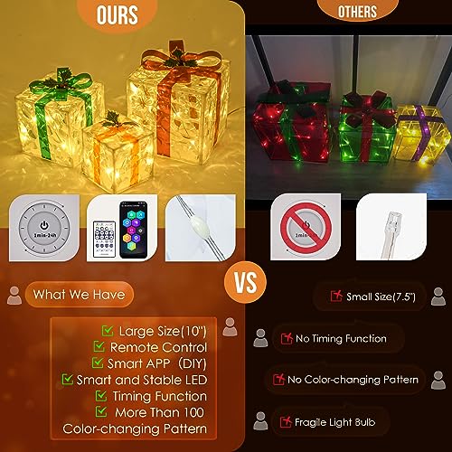 Lighted Gift Boxes: Smart Luxury Christmas Decor (Pink, Blue, White)