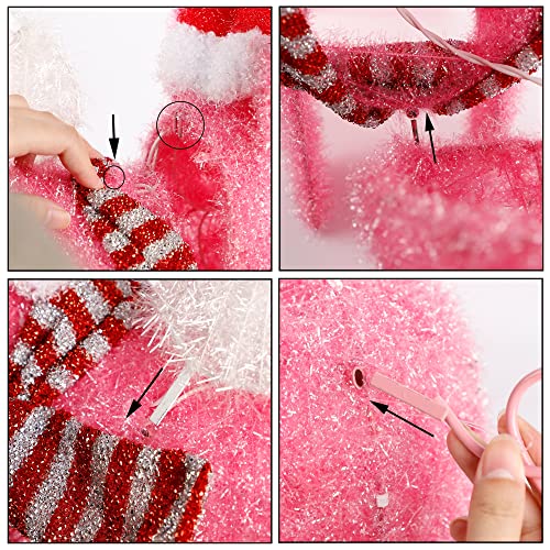 25" x 19" Pink Pig Christmas Decoration