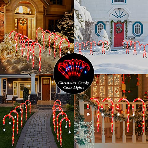 10pcs Candy Cane Lights - Christmas Outdoor Decor