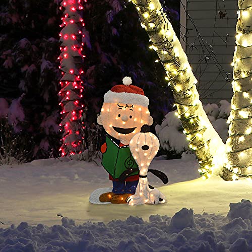 32" Pre-Lit Peanuts Charlie Brown & Singing Snoopy