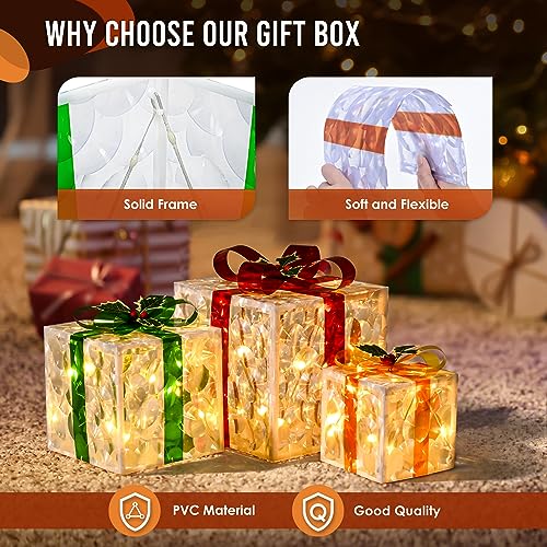 Lighted Gift Boxes: Smart Luxury Christmas Decor (Pink, Blue, White)
