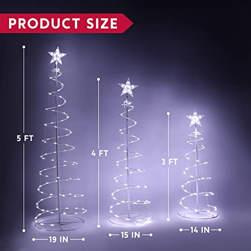 3-Pack LED Spiral Christmas Tree Lights for Holiday Decoration