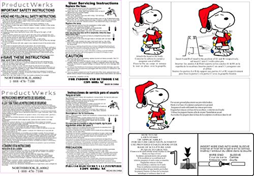 24" Pre-Lit Snoopy Christmas Yard Art Decoration