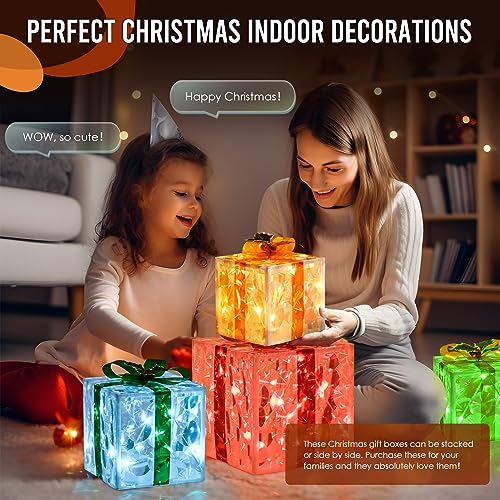 Lighted Gift Boxes: Smart Luxury Christmas Decor (Pink, Blue, White)