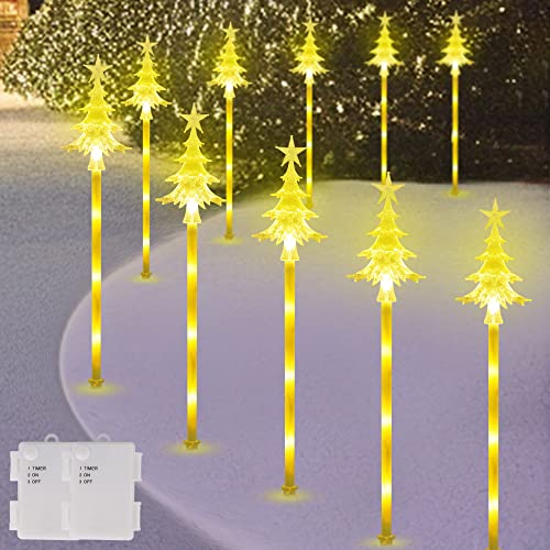 20" Light up Xmas Pathway Markers - Set of 10