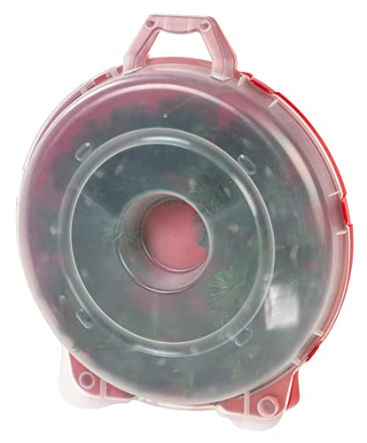 Christmas Wreath Storage Box, Clear/Red