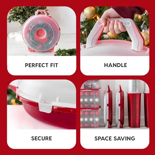 Christmas Wreath Storage Box, Clear/Red