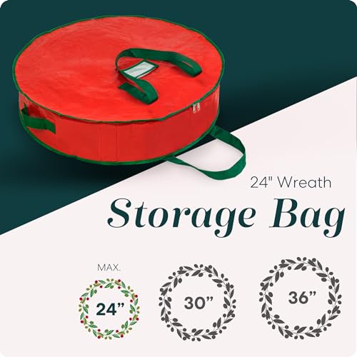 Christmas Wreath Storage Bag - Durable, Easy to Carry (24")
