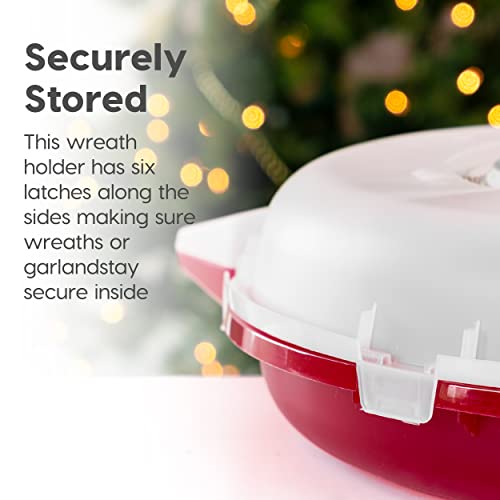 Christmas Wreath Storage Box, Clear/Red
