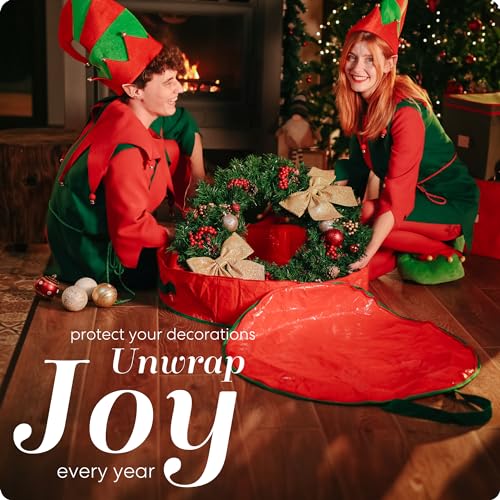 Christmas Wreath Storage Bag - Durable, Easy to Carry (24")