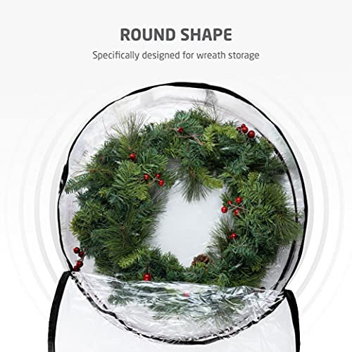 Christmas Wreath Storage: 24" Plastic Bag - 2 Pack