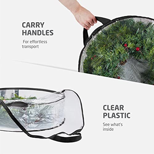 Christmas Wreath Storage: 24" Plastic Bag - 2 Pack