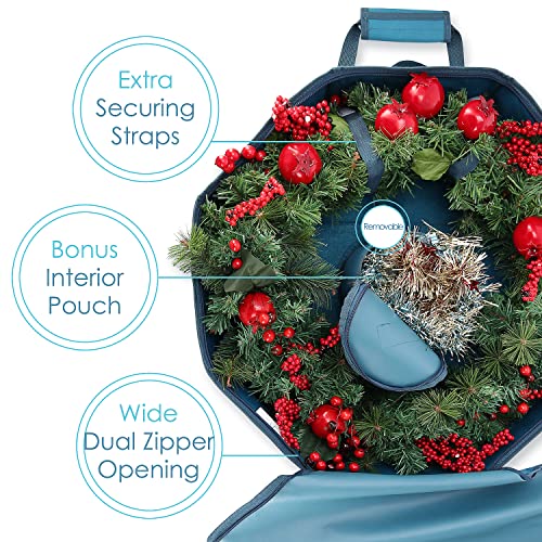 Premium Christmas Wreath Storage: 24" Box with Pockets