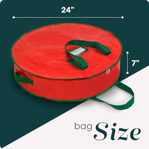 Christmas Wreath Storage Bag - Durable, Easy to Carry (24")