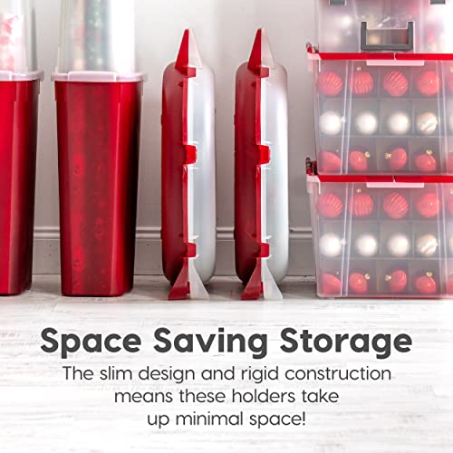 Christmas Wreath Storage Box, Clear/Red