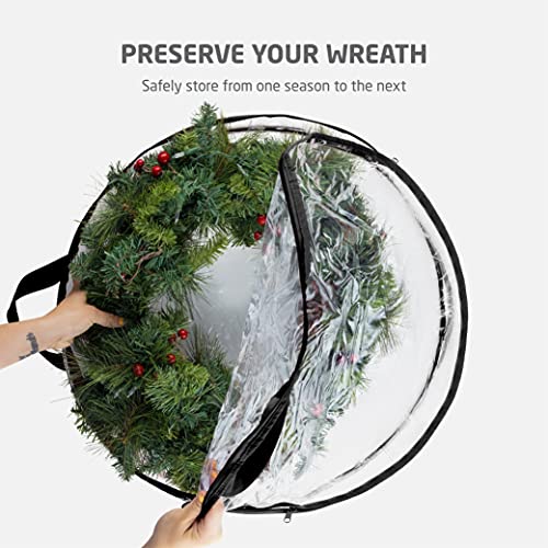 Christmas Wreath Storage: 24" Plastic Bag - 2 Pack