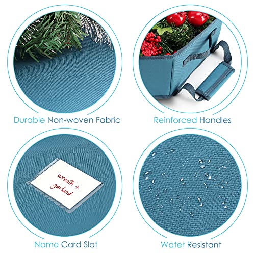 Premium Christmas Wreath Storage: 24" Box with Pockets