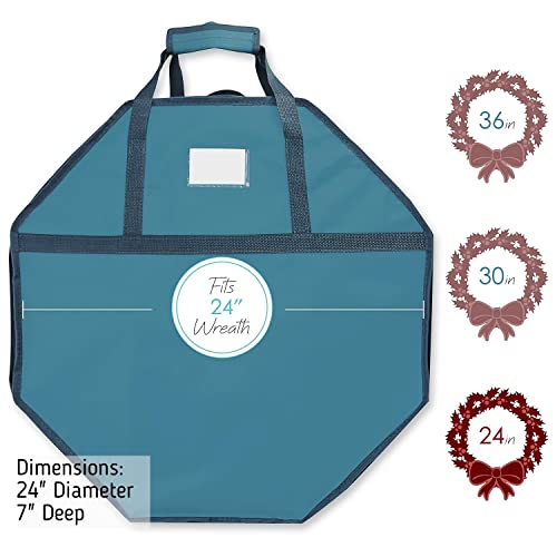 Premium Christmas Wreath Storage: 24" Box with Pockets