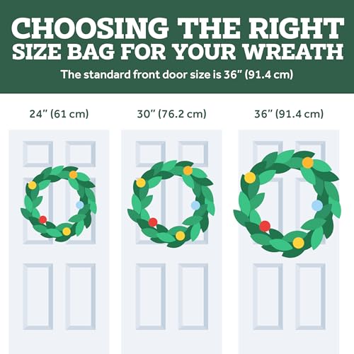 Christmas Wreath Storage: 24" Plastic Bag - 2 Pack